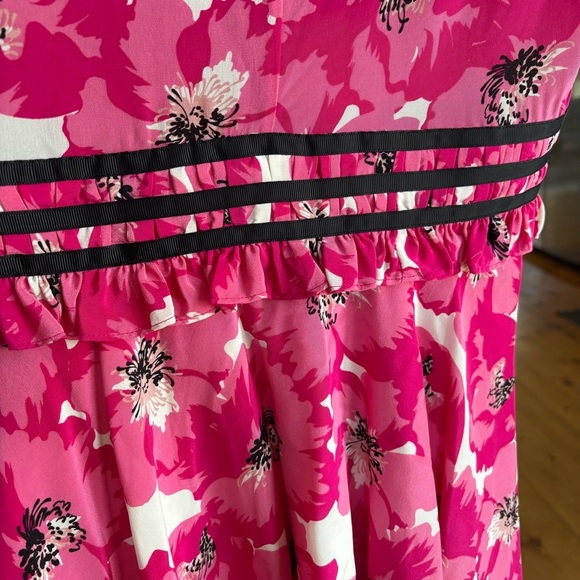 THE KOOPLES PARIS 100% Silk Pink Summer Party Midi Dress - Picture 9 of 16